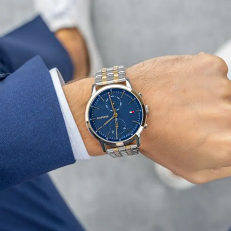 Tommy Hilfiger Easton Blue Dial Two-tone Men's Watch- 1710432